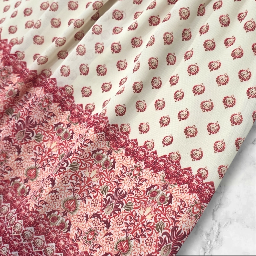 Charlotte Russe Short Sleeve Cream and Red Dress Size Small (S) C1 - Picture 5 of 9